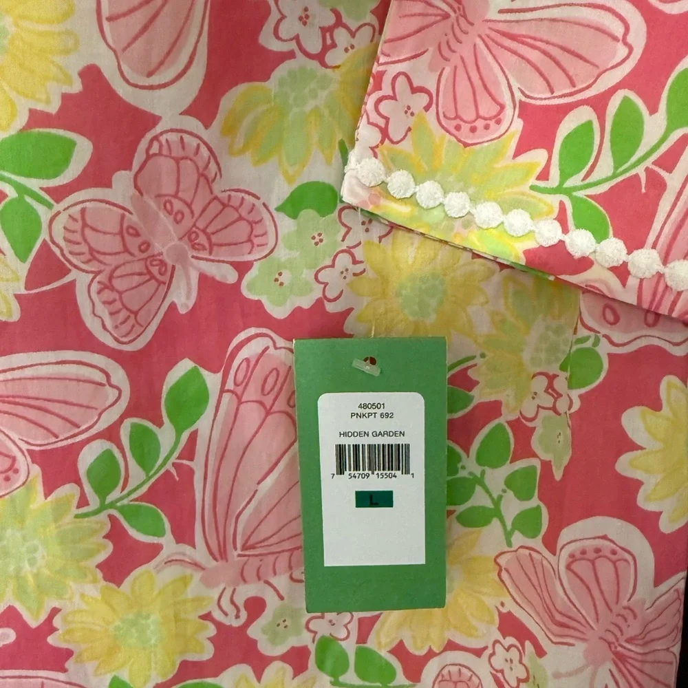 Lilly Pulitzer Floral Pink and Green Caftan Maxi NWT - Picture 3 of 8